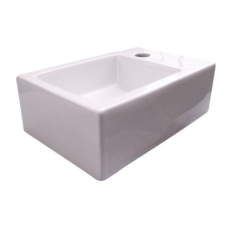 Barclay Avilla 9.25'' White Vitreous China Rectangular Bathroom Sink with Overflow