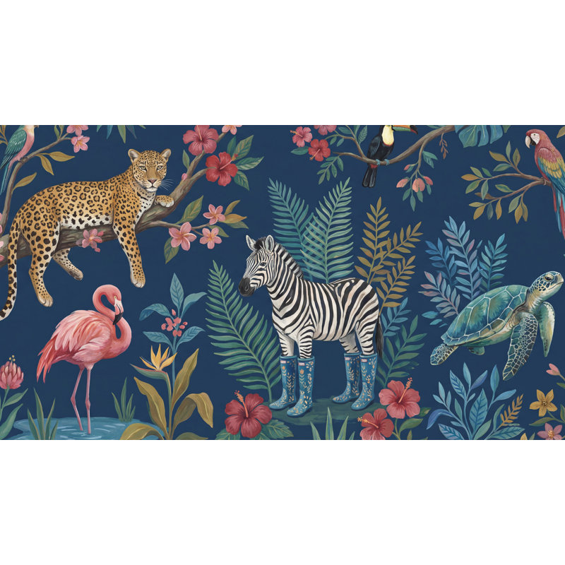 Papier peint tropical exotique Jungle, 160 po x 108 po, Non tissé non collé