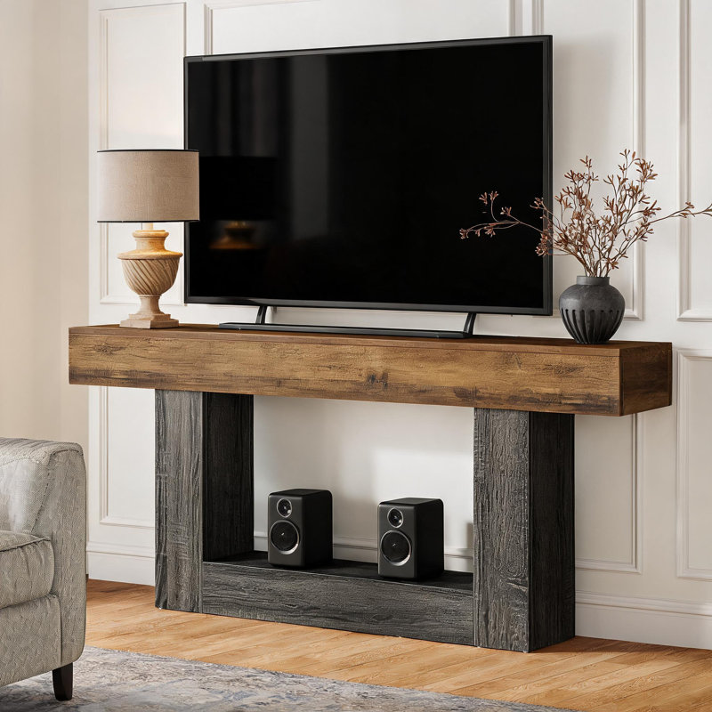 Meuble télé 63 po pour téléviseur de 70 po ou moins 63 po, Brown & Gray