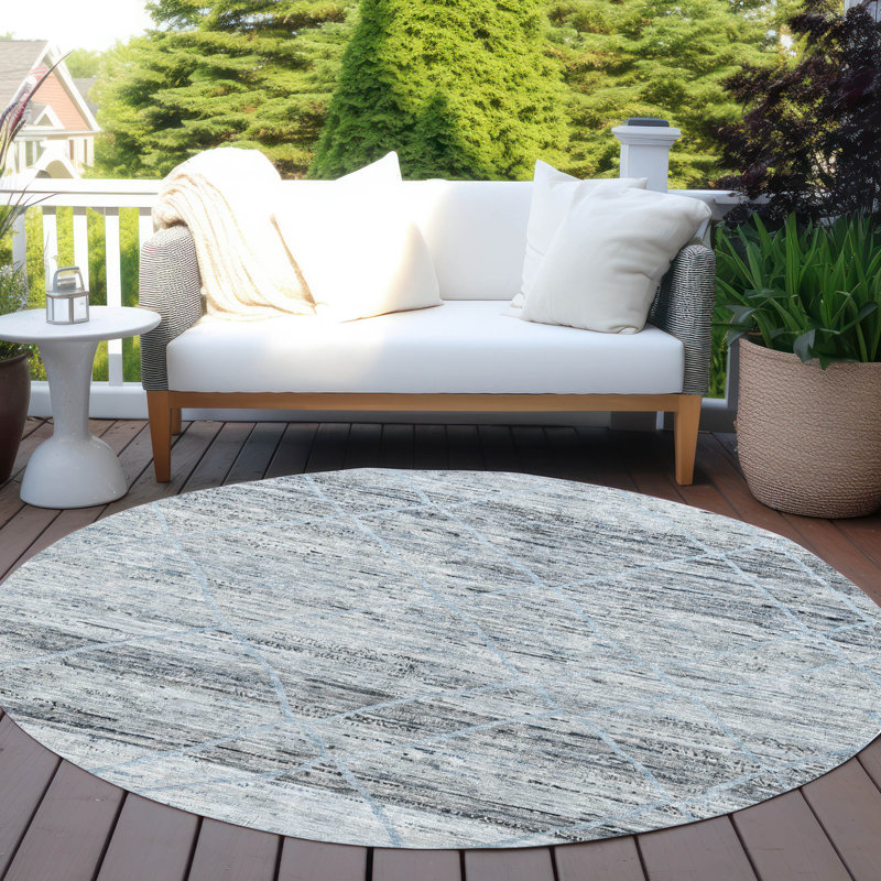 Tapis intérieur / extérieur bleu Flamara, 8 pi x 8 pi