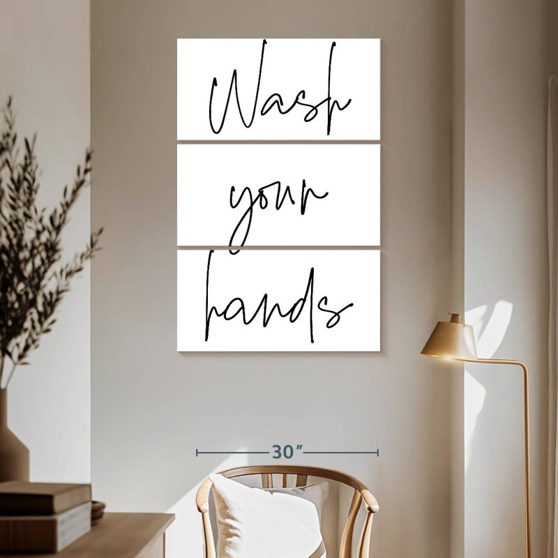 Tergel Minimalist Wash Your Hands, 65" H x 42" W