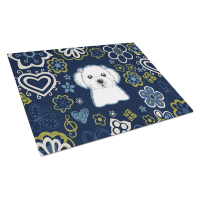 Caroline's Treasures Tempered Glass Flowers Cutting Board