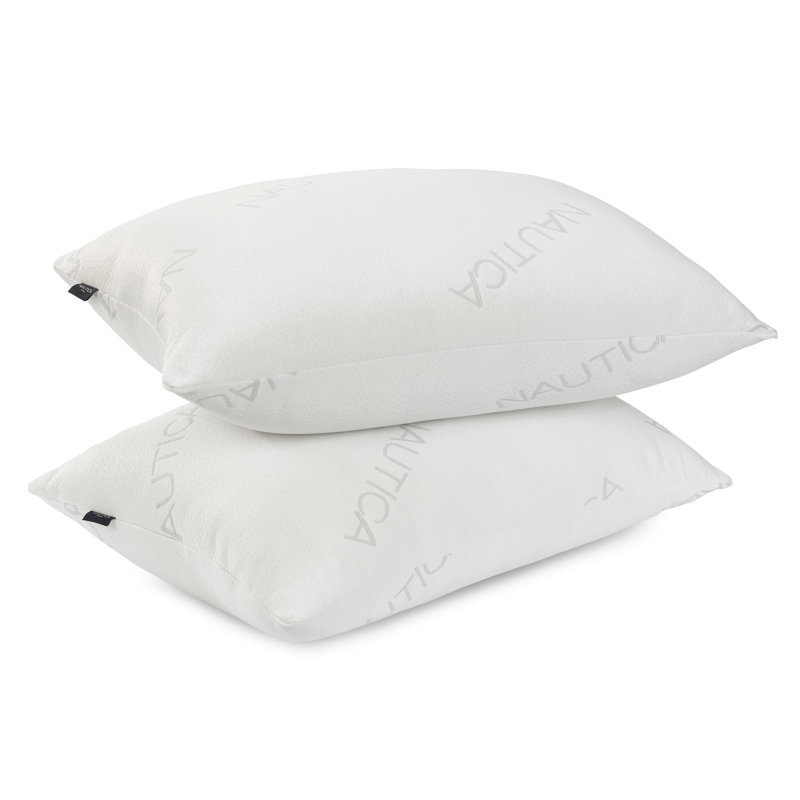 White Medium/Firm Knit Polyester Bed Pillow Set