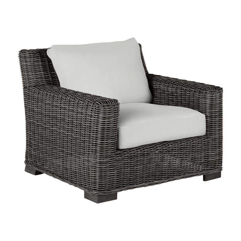 Rustic Woven Lounge Chair - Slate Gray, Slate Gray, No Welt, Verona Silver