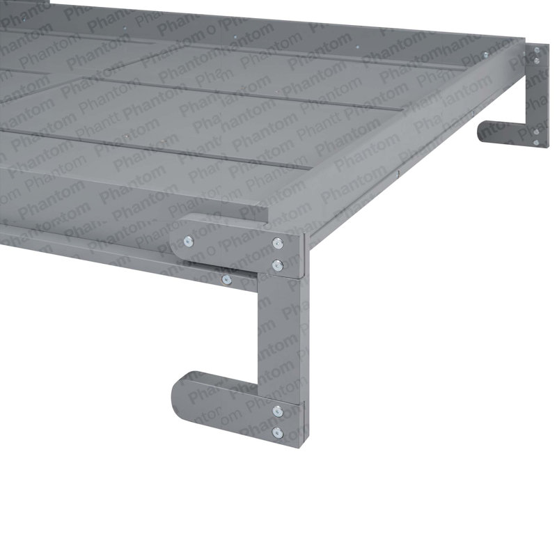 Grand lit escamotable avec tablette, gris, Gray