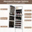 Armoire à bijoux à miroir avec 20 lumières chaudes et 4 angles inclinables-47775631
