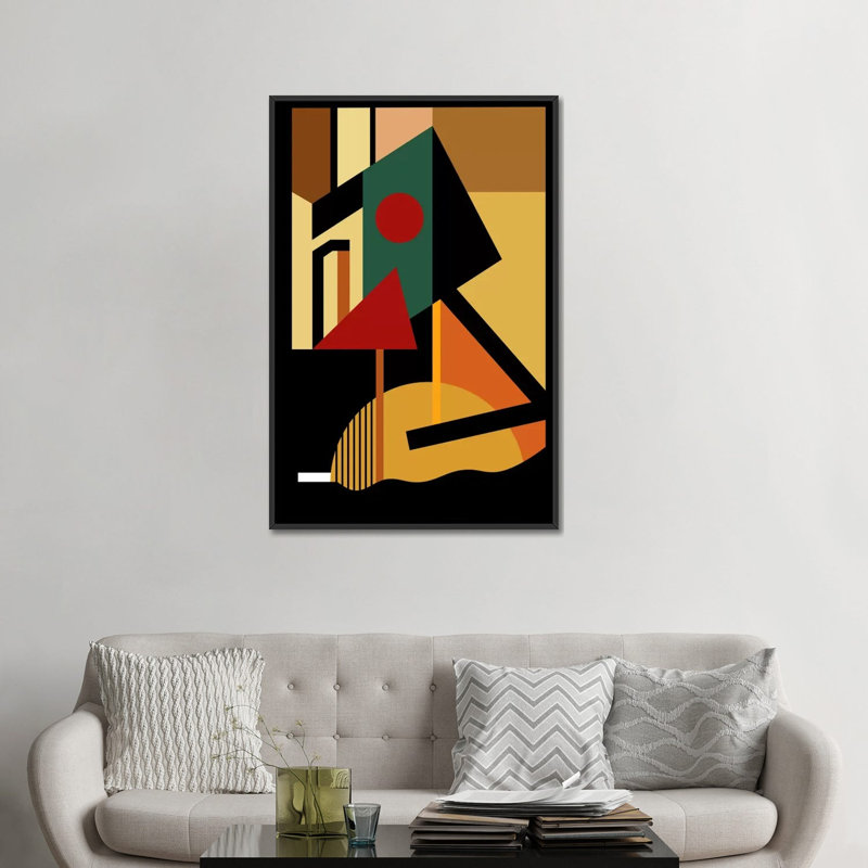 «The Geometrist», impression sur toile, H 26 po x l 18 po x P 1,5 po, Toile avec cadre noir, Pas de tapis
