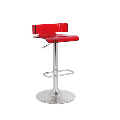Tabouret de bar en acrylique rouge et pivotant à 360 degrés, repose-pieds à hauteur réglable, style repas contemporain, 1 pièce, assemblage requis pour un repas moderne, requis
