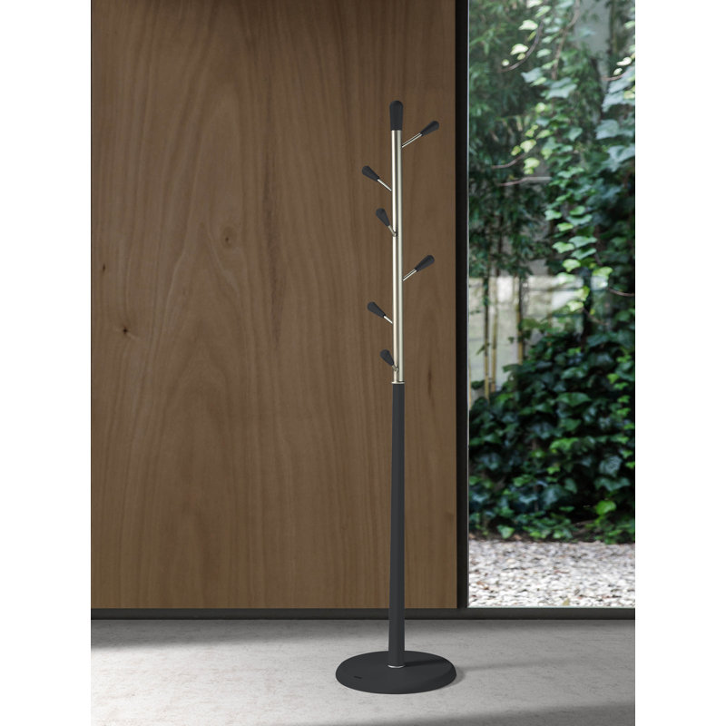 Beehler Freestanding 6 - Hook Coat Rack, Jet Black