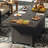 Chamber 5 - Person Outdoor Swivel Conversation Sofa Seating Group With Sunbrella® Cushions And Fire Pit Table
