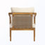 Chaise longue d'extérieur en bois avec dossier et coussins en osier (ensemble de 2)