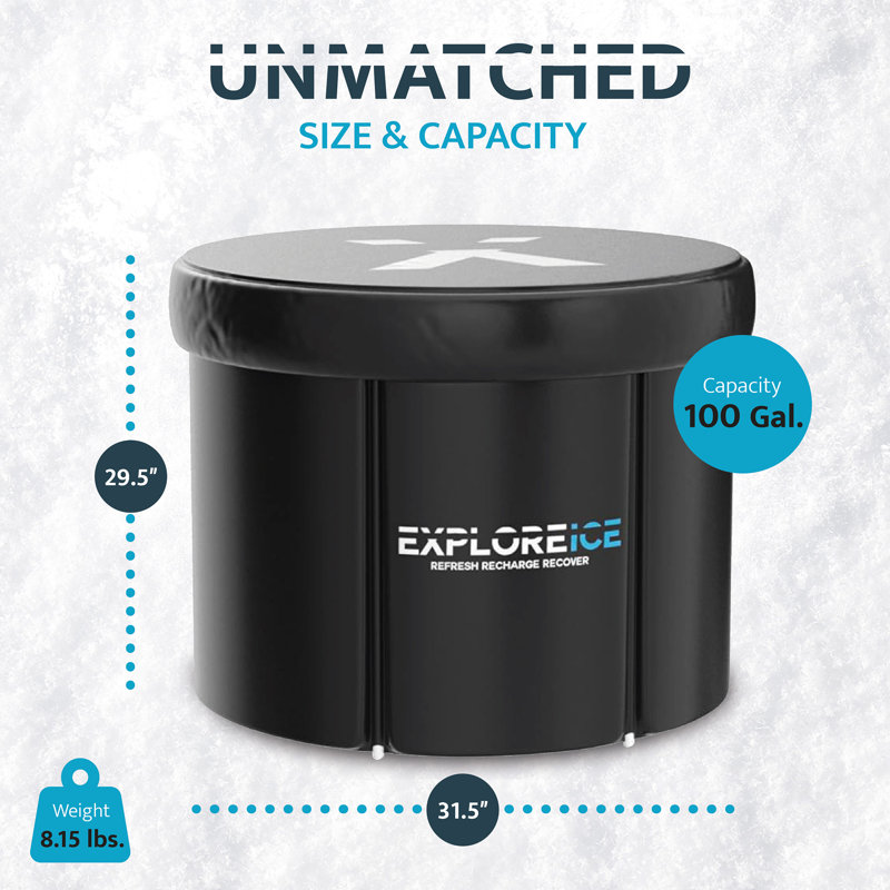 Explore Ice Bath Lid , No Chiller Included, Black