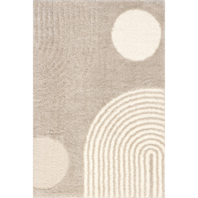 Gloria Abstract Shag Area Rug, Rectangle 4' x 6'