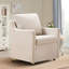 Chaise de salle à manger rembourrée en lin 27 po avec roulettes-108978961