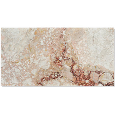 Carreaux de marbre polis en pierre naturelle 12 x 24 pouces pour plancher de mur de salle de bain et de salle à manger, 4 par boîte, aspect distinctif