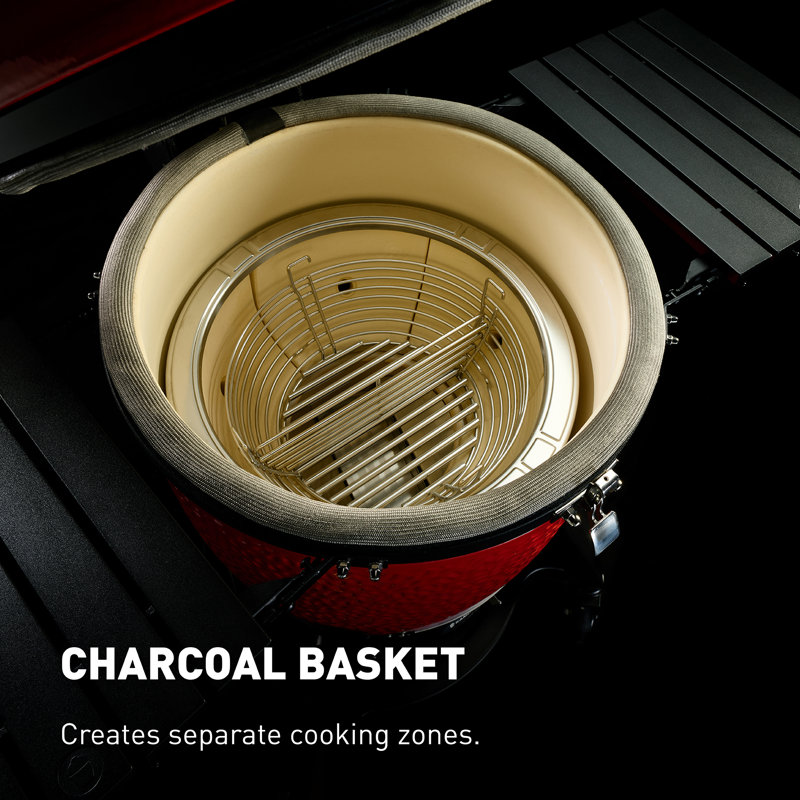 Kamado Joe BigJoe III 24-inch Charcoal Grill in Red