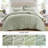 3-Piece Full/Queen Cotton  Embroidered Quilt Set,Sage
