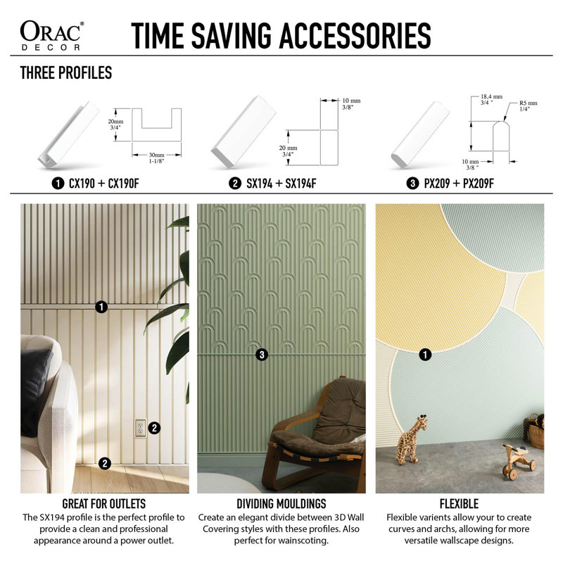 3/4 in D x 9-7/8 in W x 78-3/4 in L Primed White Plain Modern Zigzag Polyurethane Panel Moulding