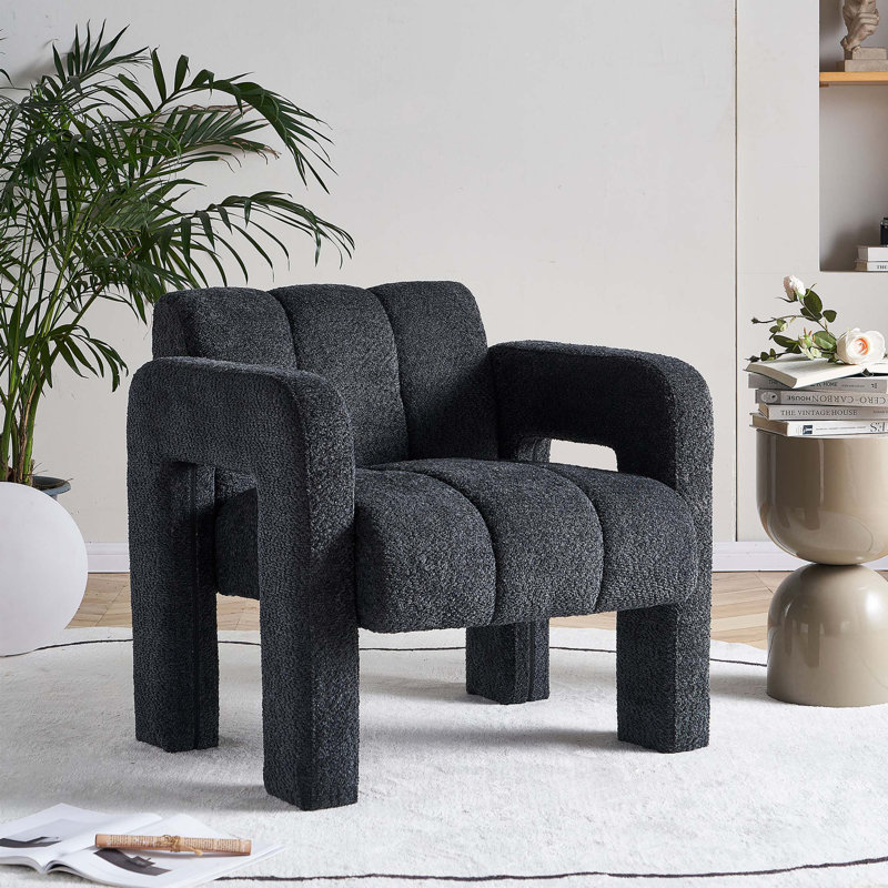 Fauteuil d'appoint rembourré 31,10 po, Gris foncé