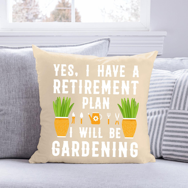 Citation amusante «Garden Lover» 901 - Coussin décoratif inclus, H 18 po x l 18 po