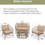 Style de mobilier d'extérieur avec housses de coussins amovibles, beige, table de table ovale en bois, coussins, patio beige