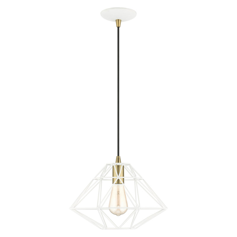 Maryrose 1 - Light Geometric Pendant, White