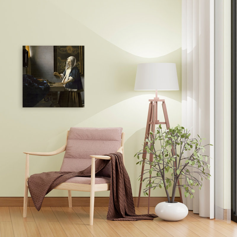 Woman Holding A Balance Classic Contemporary Wall Art Print by Johannes Vermeer - Wrapped Canvas Print, 60.96cm H x 60.96cm W