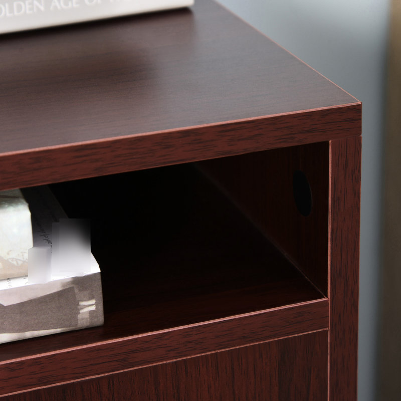 Support pour imprimante et armoire de rangement mobile brune avec tiroir, amplement d'espace pour les accessoires de bureau, 4 roulettes omnidirectionnelles, s'adapte sous le bureau, couleur de la structure, articles, facile