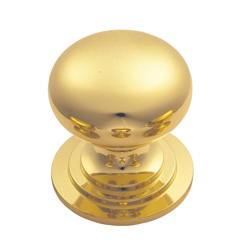 VICTORIAN KNOB (ONE PIECE) 25Mm, Polished Brass, 4.2cm H x 4.2cm W x 4.2cm D