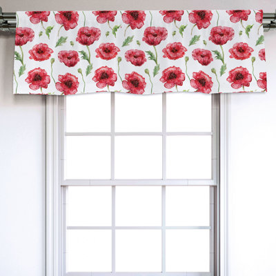 Sateen Floral Ruffled Window Valance