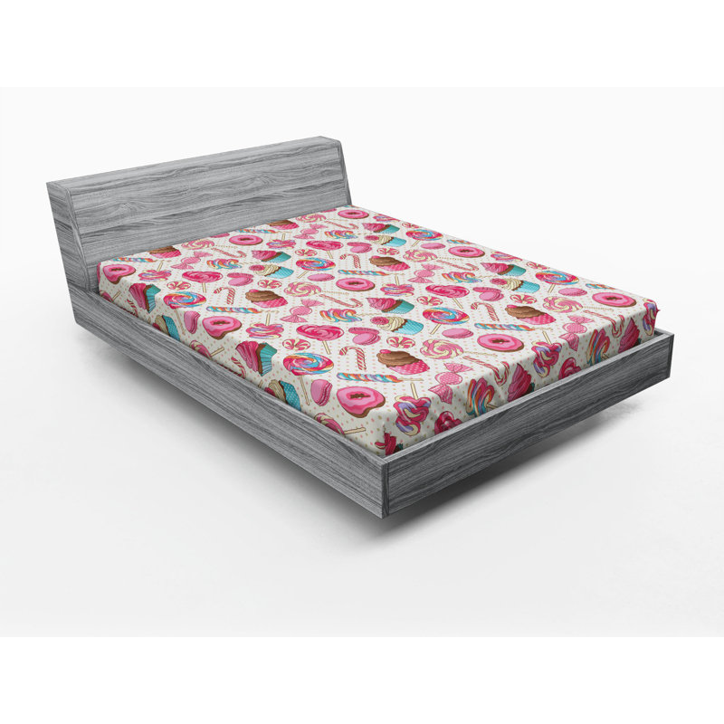 Microfiber Polka Dots Fitted Sheet, Queen Fitted Sheet