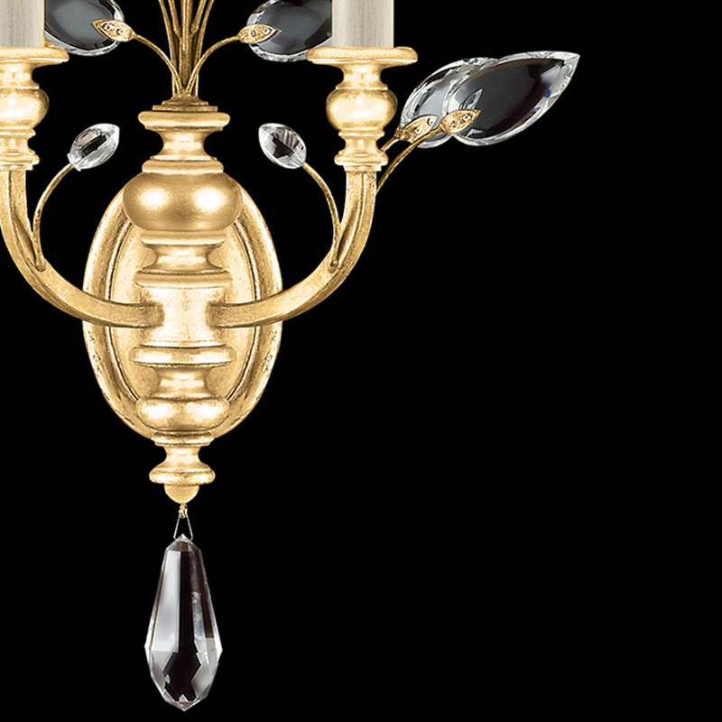 Crystal Laurel Candle Wall Light, Gold