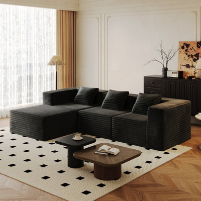 Canapé modulaire en velours côtelé polyvalent et confortable, idéal pour le salon, l'appartement et la chambre à coucher