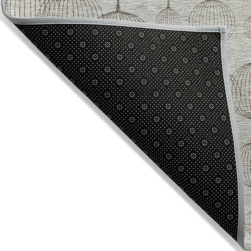 Tapis extérieur lavable à motif géométrique beige et brun 10 pi x 14 pi