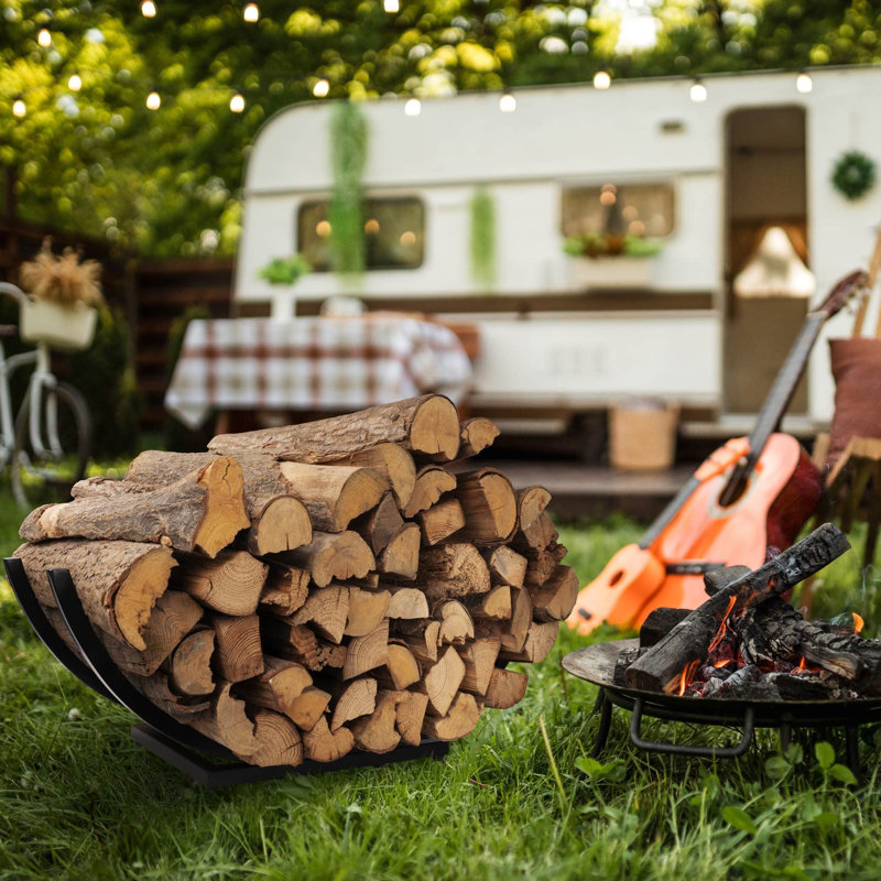 Large Capacity Firewood Log Holder - Sturdy Steel, Non-Tipping Design, Rust Resistant, Indoor/Outdoor Use