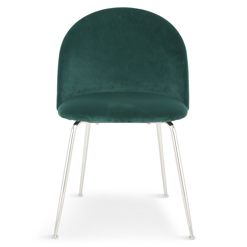 Polyester Blend Upholstered Side Chair, Green