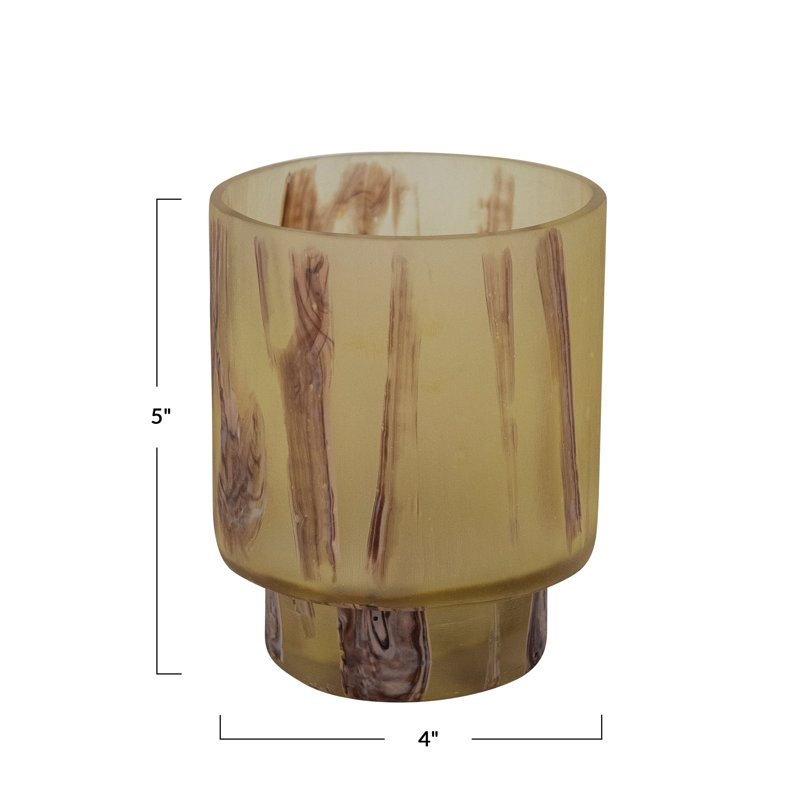Marbled Glass Footed Tealight Holder