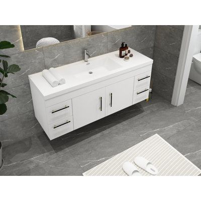 Ensemble de meuble-lavabo simple mural 59 po Romer