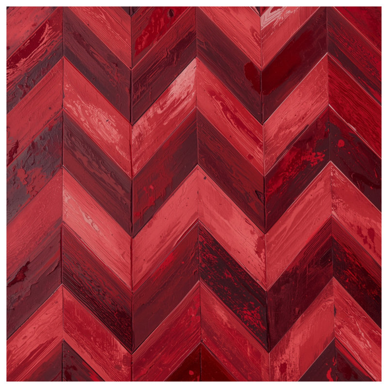 Tapisserie murale à chevrons rouges - Décoration murale à chevrons, H 68 po x l 80 po avec 4 œillets