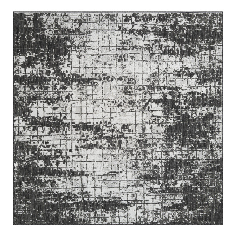 Tapis intérieur / extérieur d'extérieur moderne, Carré 7 pi 10 po