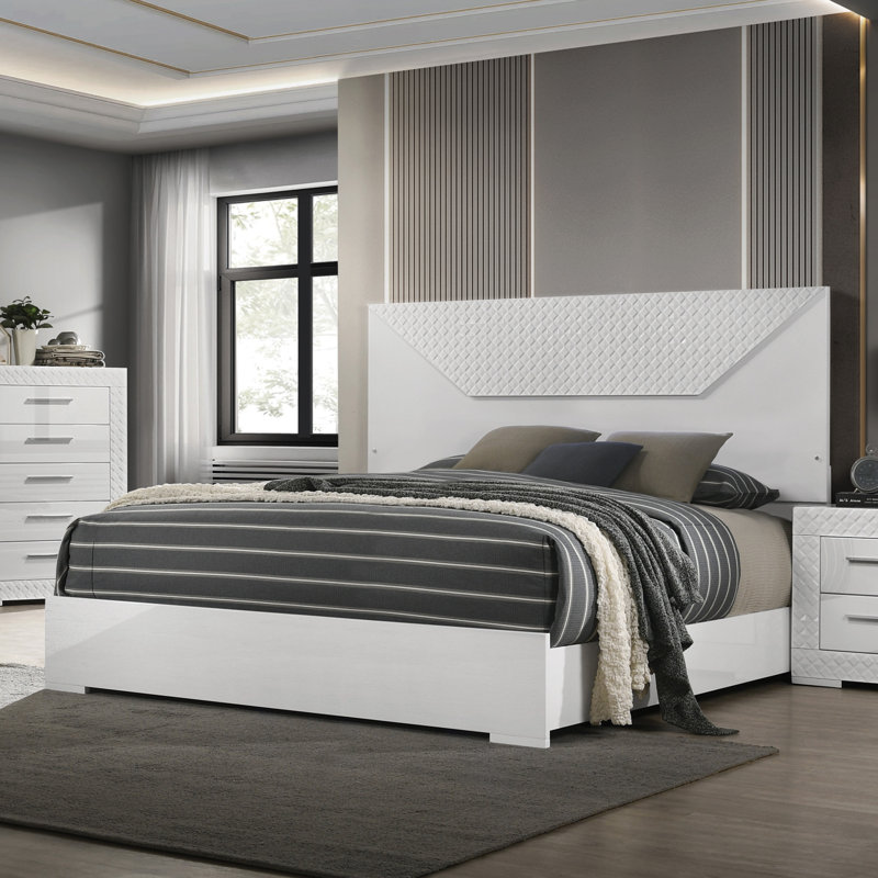 Wrobel Panel Bed With Led, King