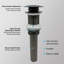 Drain escamotable de salle de bain sans vasque de débordement, acier inoxydable-2060708349