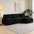 Modern L-Shaped Corduroy Modular Sectional Sofa with Ottoman, Cloud Couch with Cup Holders and Storage Bags-1829492870