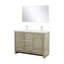 Meuble-lavabo double en acacia rustique 48 po X P 20 po , Comptoir en quartz blanc, ensemble de robinets en nickel brossé et Miroir