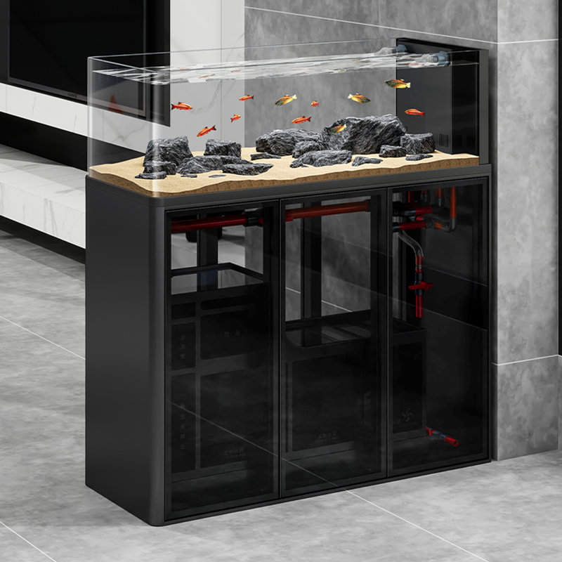 Réservoir d'aquariums d'eau, 26,42 gallons (H 50,39 po x l 39,69 po x P 18,11 p, Noir