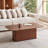 Coffee Table Walnut Wood Surface And Metel Feet-1069134055
