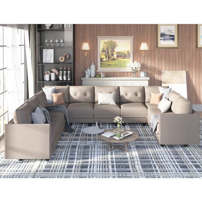 Canapé modulaire 10 pièces Cissiee, Mélange de polyester noir