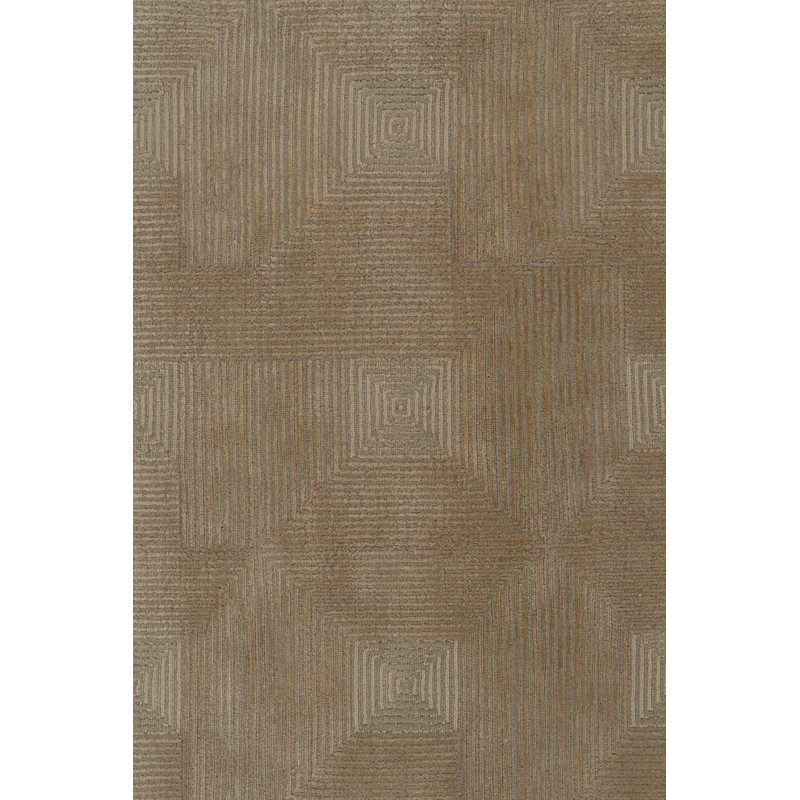 Rug & Kilim’S Austrian Style Art Deco Rug In Taupe And Beige Geometric Pattern, Rectangle 12' x 15'