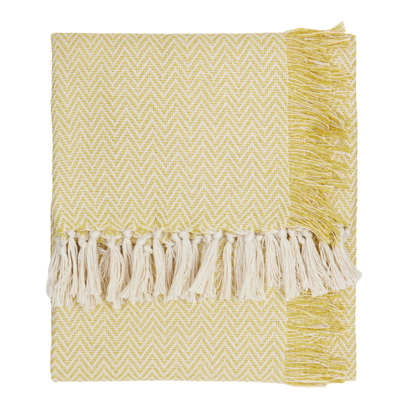 Wisley Machine Woven Throw Blanket, Yellow