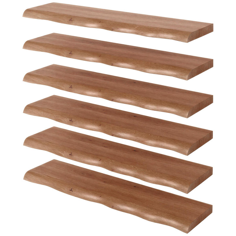 6 -Piece Solid Wood Floating Shelf, Walnut